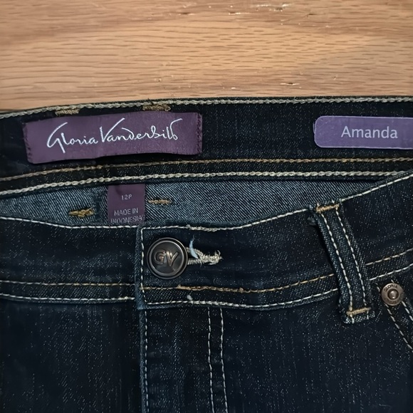 Gloria Vanderbilt | Amanda Women’s Jeans | Tapered Stretch |Dark Wash | size 12P - Picture 3 of 5